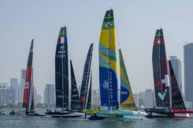 Frota da SailGP em ação; Brasil estreia a temporada 2026 em Perth antes de receber a etapa inédita do circuito no Rio de Janeiro - (crédito: Ricardo Pinto/SailGP) Frota da SailGP em ação; Brasil estreia a temporada 2026 em Perth antes de receber a etapa inédita do circuito no Rio de Janeiro - (crédito: Ricardo Pinto/SailGP)