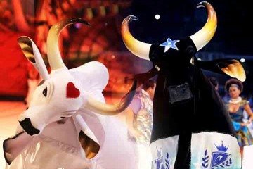 Projeção nacional transformou Parintins em um dos destinos culturais mais disputados do país -  (crédito:  Montagem sobre imagens do Instagram @parintinsoficial)