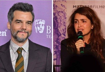 Wagner Moura e Manuela Dias tiveram um 'breve relacionamento' durante a faculdade -  (crédito: AFP / redes sociais)