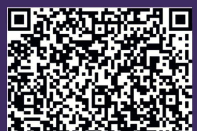 Aponte a câmera do celular para o QR Code e faça sua inscrição