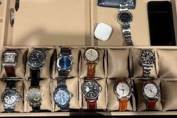 Relógios de luxo recolhidos em um dos endereços nos quais foram cumpridos os mandados de busca -  (crédito: Fotos: Divulgação/PF)