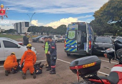Acidente ocorreu na tarde desta quarta-feira -  (crédito: CBMDF/Divulgação) -Acidente ocorreu na tarde desta quarta-feira -  (crédito: CBMDF/Divulgação)
