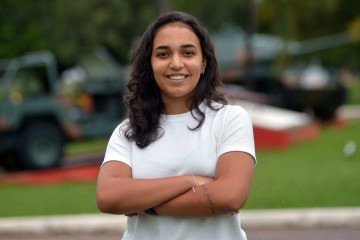 Sarah Soares celebra o Serviço Militar Inicial Feminino (Smif) voluntário por considerá-lo um avanço para as mulheres -  (crédito:  Ed Alves/CB/DA Press)