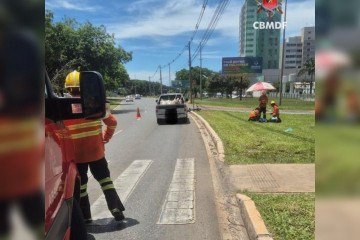 A v&iacute;tima foi transportada para o hospital com ferimentos leves e consciente -  (crédito: Reprodu&ccedil;&atilde;o: CBMDF)