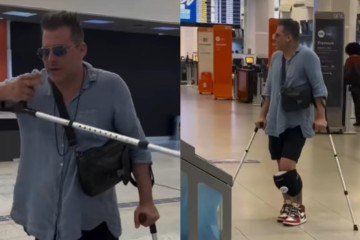 Henri Castelli é visto usando muletas e estado de saúde vem à tona -  (crédito: Redes Sociais)