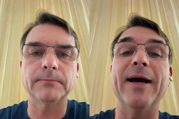 Flavio Bolsonaro comenta suposto apoio de Michelle Bolsonaro a Tarcísio de Freitas -  (crédito: Reprodução/X)