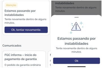Em comunicado, o Fundo informou que a instabilidade foi causada pelo elevado número de acessos ao aplicativo -  (crédito: reprodução/aplicativo oficial)