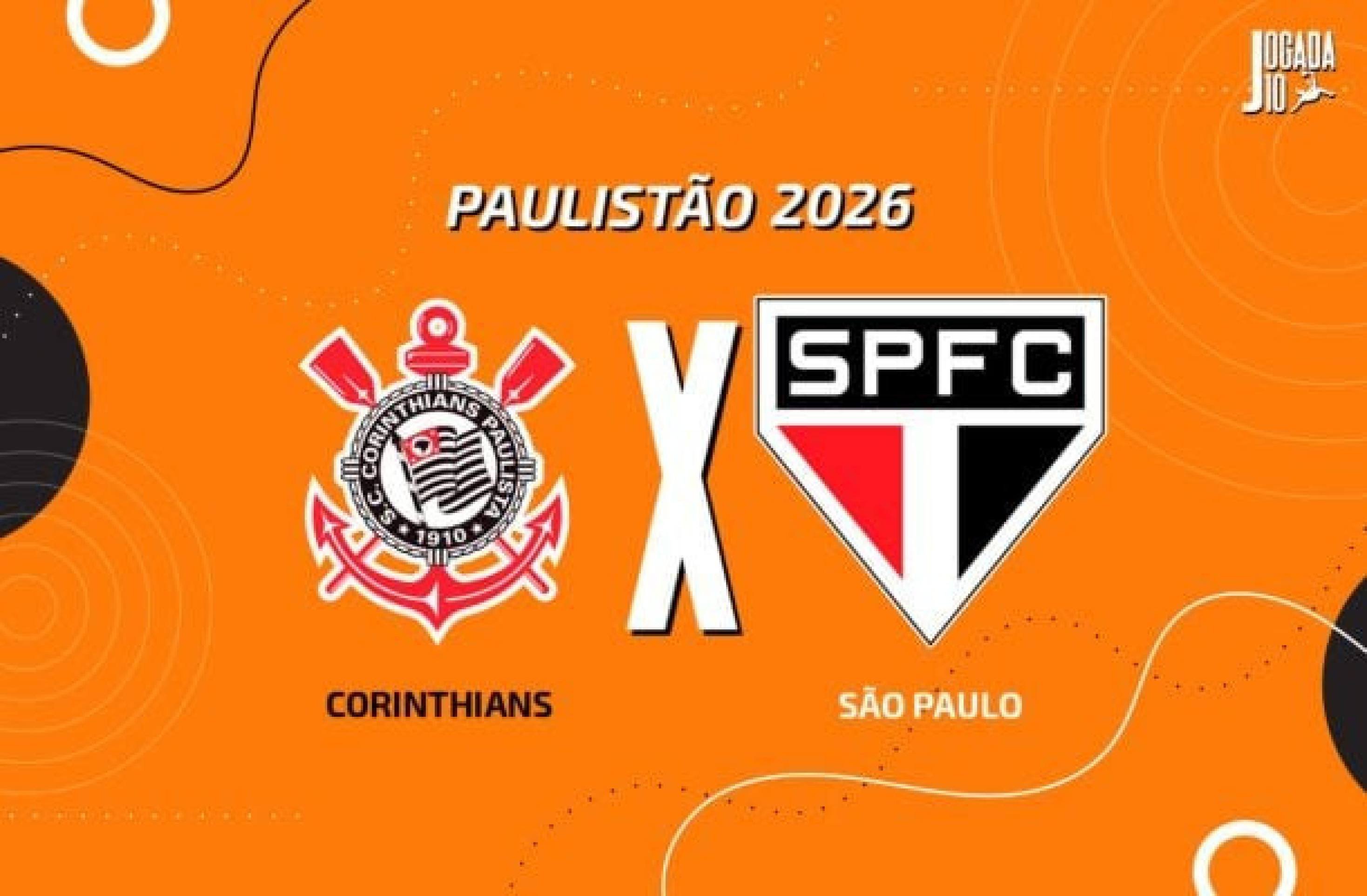 Corinthians e São Paulo se enfrentam pela terceira rodada do Campeonato Paulista  -  (crédito: Foto: Arte/Jogada10)