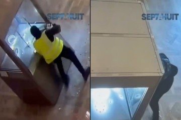 Novas imagens divulgadas neste domingo (18/1) revelam a dinâmica do roubo do Museu do Louvre, em Paris, que aconteceu em 19 de outubro do ano passado -  (crédito: Reprodução/Redes Sociais)