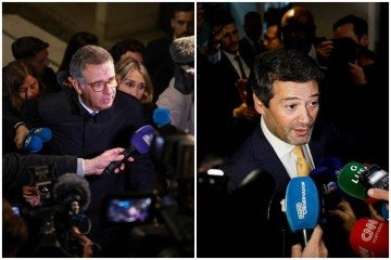 Jose Antonio Seguro e Andre Ventura: disputa pelo futuro de Portugal -  (crédito: PATRICIA DE MELO MOREIRA / AFP - FILIPE AMORIM / AFP)
