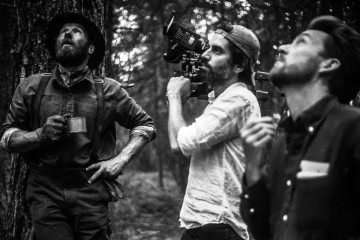 Adolpho Veloso no set de Sonhos de trem