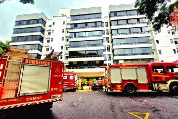 Pr&eacute;dio na SQN 209, na Asa Norte, para onde foram quatro viaturas dos bombeiros -  (crédito: Reprodu&ccedil;&atilde;o do Servi&ccedil;o Operacional de Informa&ccedil;&atilde;o P&uacute;blica - SOINP/CBMDF)