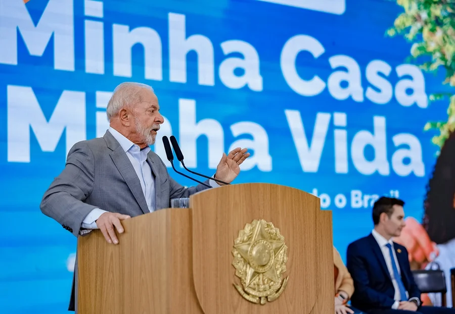 Em tom de campanha, líder petista vai ao Rio Grande do Sul para entrega de casas -  (crédito: Ricardo Stuckert/PR) -Em tom de campanha, líder petista vai ao Rio Grande do Sul para entrega de casas -  (crédito: Ricardo Stuckert/PR)