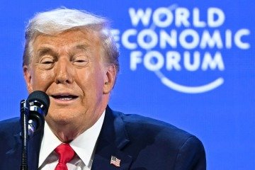 Trump em Davos -  (crédito: Fabrice COFFRINI / AFP)