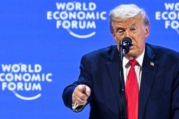 Trump em Davos -  (crédito: Fabrice COFFRINI / AFP)