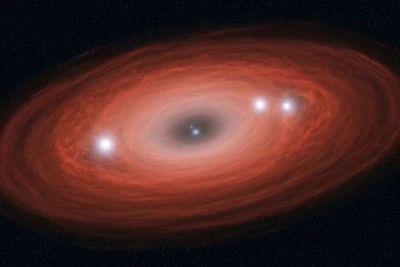 Concepção artística do sumiço da M31-2014-DS1, localizada na galáxia de Andrômeda, com base nos artigos científicos -  (crédito: Whisk/Google IA)