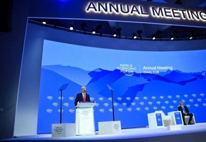 Trump em Davos -  (crédito: Mandel NGAN / AFP)