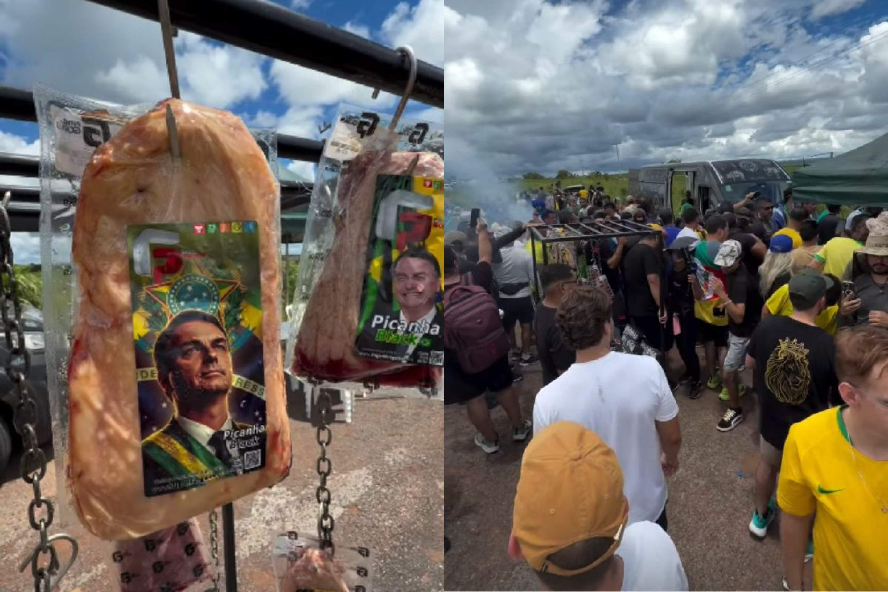 Frigorífico bolsonarista faz churrasco na caminhada de Nikolas Ferreira