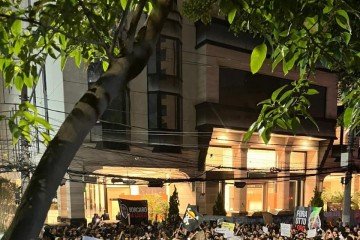 MBL promove manifestação em frente à sede do Master contra ministro do STF Dias Toffoli
 -  (crédito: Reprodução MBL)