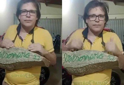 Bolsonarista carregará pedra de 25kg no pesçoco na caminhada com Nikolas -  (crédito: Reprodução/Redes Sociais)