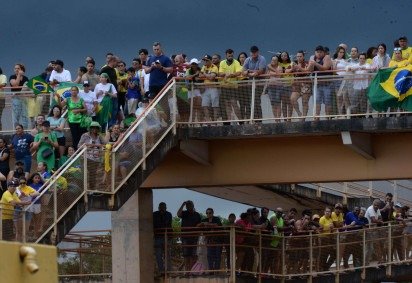 Protesto realizado pelo deputado federal Nikolas Ferreira (PL) e outros parlamentares em Santa Maria (DF), neste sábado (24/1) -  (crédito:  Ed Alves CB/DA Press) -Protesto realizado pelo deputado federal Nikolas Ferreira (PL) e outros parlamentares em Santa Maria (DF), neste sábado (24/1) -  (crédito:  Ed Alves CB/DA Press)