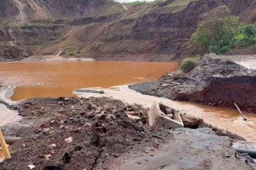 Bacias de contenção da CSN retiveram parte de água de dique rompido da Vale - Reprodução