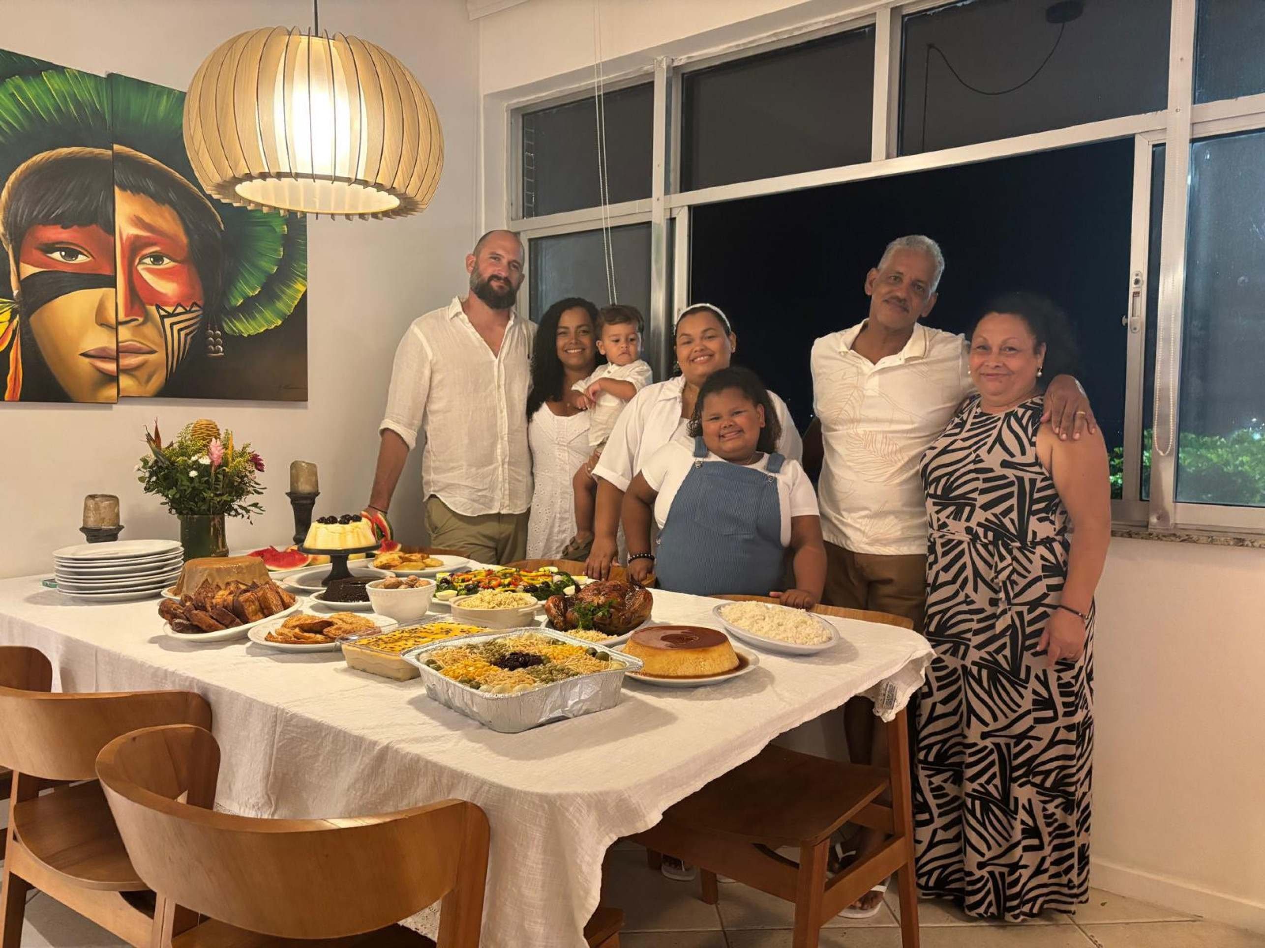 Katharine ao lado da fam&iacute;lia