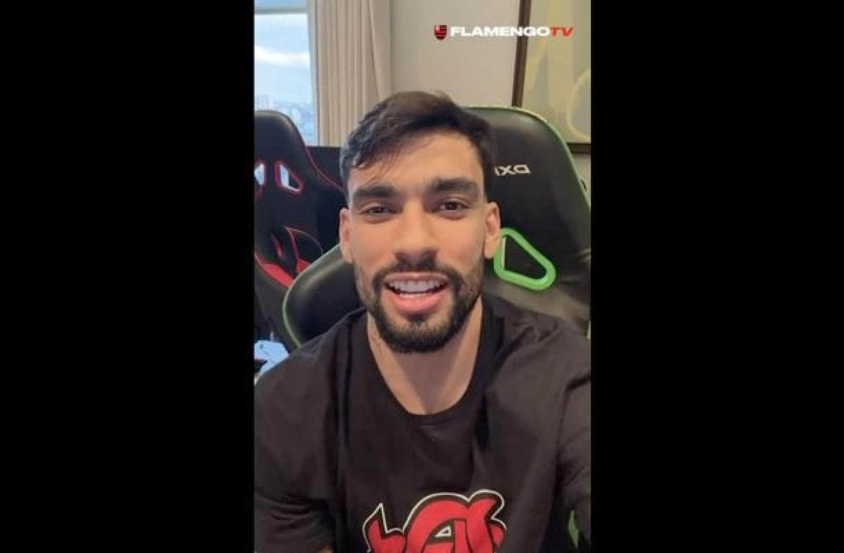 Comemora, Nação! Lucas Paquetá é o novo reforço do Flamengo -  (crédito: Foto: Reprodução / Flamengo TV)