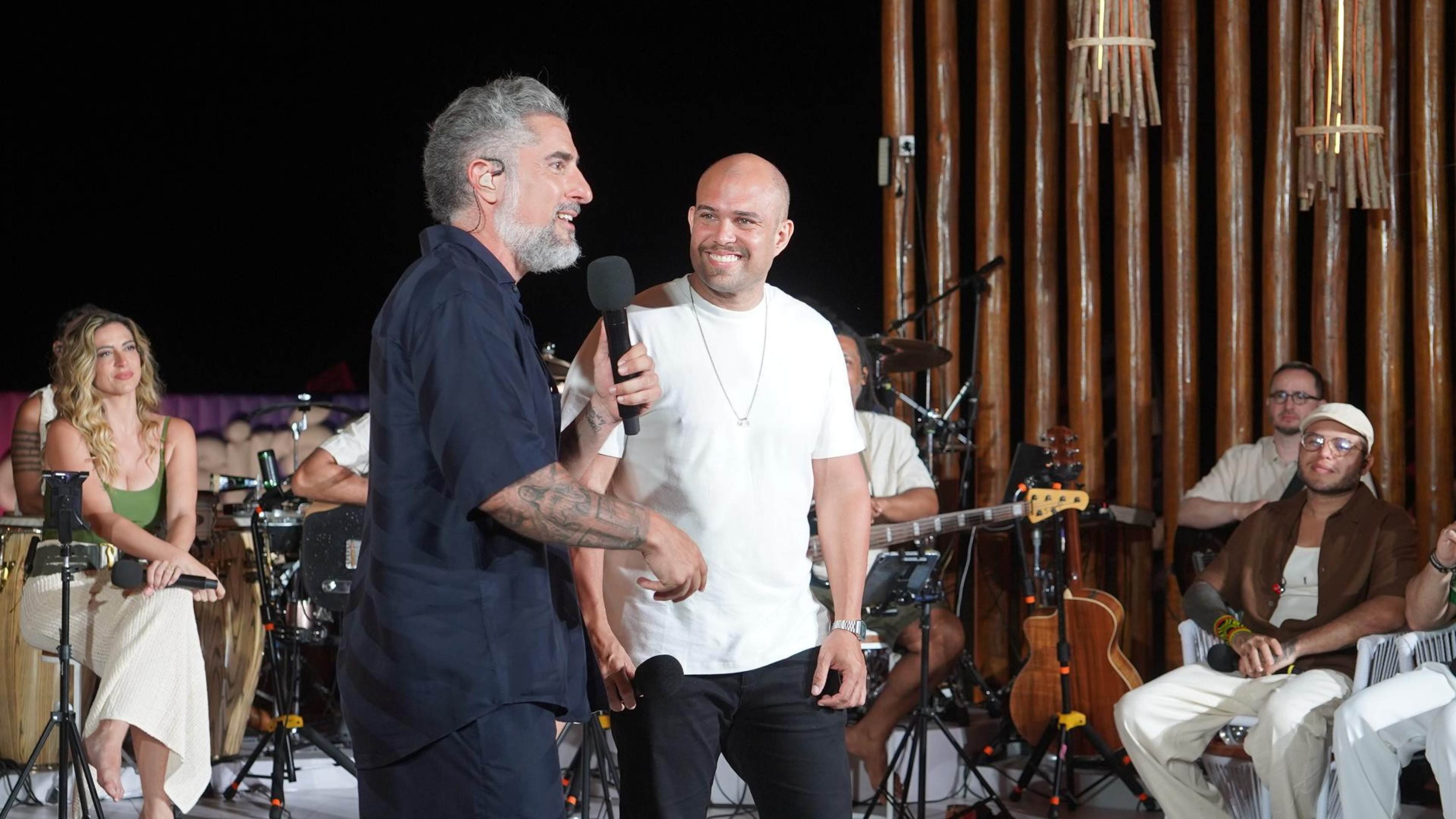 Marcos Mion com o chef Jonat&atilde; Canela no programa semanal da TV Globo 