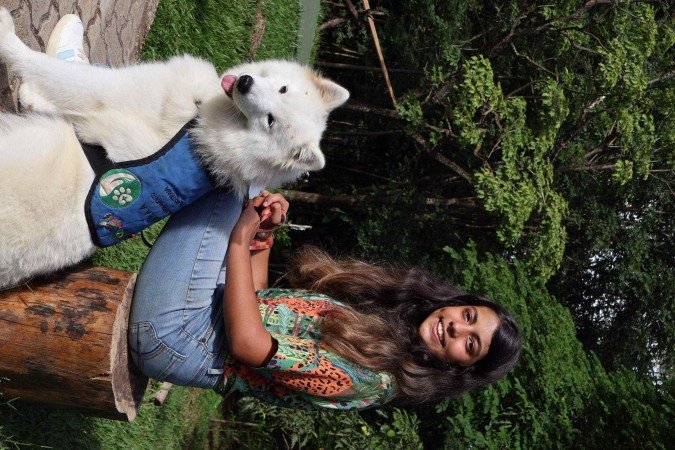  29/01/2026 Bruna Gaston CB/DA Press. Cão de assistência  Yumi e sua dona Alice, autista. Parque Olhos D'água, Asa Norte
      