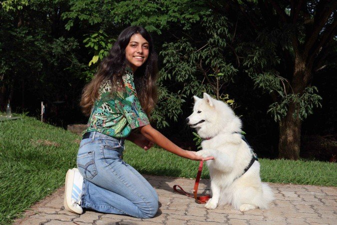  29/01/2026 Bruna Gaston CB/DA Press. Cão de assistência  Yumi e sua dona Alice, autista. Parque Olhos D'água, Asa Norte
      