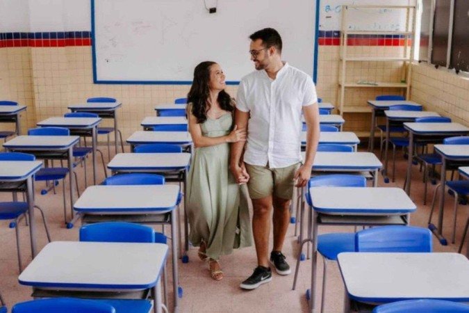Carollayne e Diego se conheceram na escola e quiseram recuperar a história de amor em ensaio fotográfico - (crédito: Avelã Fotografia) Carollayne e Diego se conheceram na escola e quiseram recuperar a história de amor em ensaio fotográfico - (crédito: Avelã Fotografia)