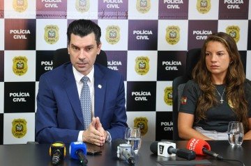 Delegado Ulisses Gabriel afirmou que os quatro adolescentes envolvidos na morte de 'Orelha' são suspeitos de terem tentado matar outro cão -  (crédito: Leo Munhoz/Secom/Governo de SC)