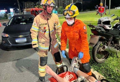 Colisão deixa uma pessoa ferida em Samambaia Norte -  (crédito: CBMDF/Divulgação) -Colisão deixa uma pessoa ferida em Samambaia Norte -  (crédito: CBMDF/Divulgação)