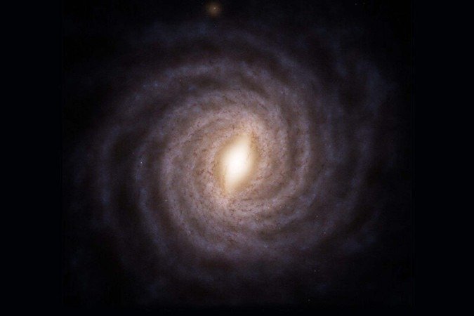 A Via Láctea é uma galáxia do tipo espiral, onde a maior parte das estrelas está distribuída em uma grande estrutura de poeira achatada - (crédito: European Space Agency (ESA)) A Via Láctea é uma galáxia do tipo espiral, onde a maior parte das estrelas está distribuída em uma grande estrutura de poeira achatada - (crédito: European Space Agency (ESA))