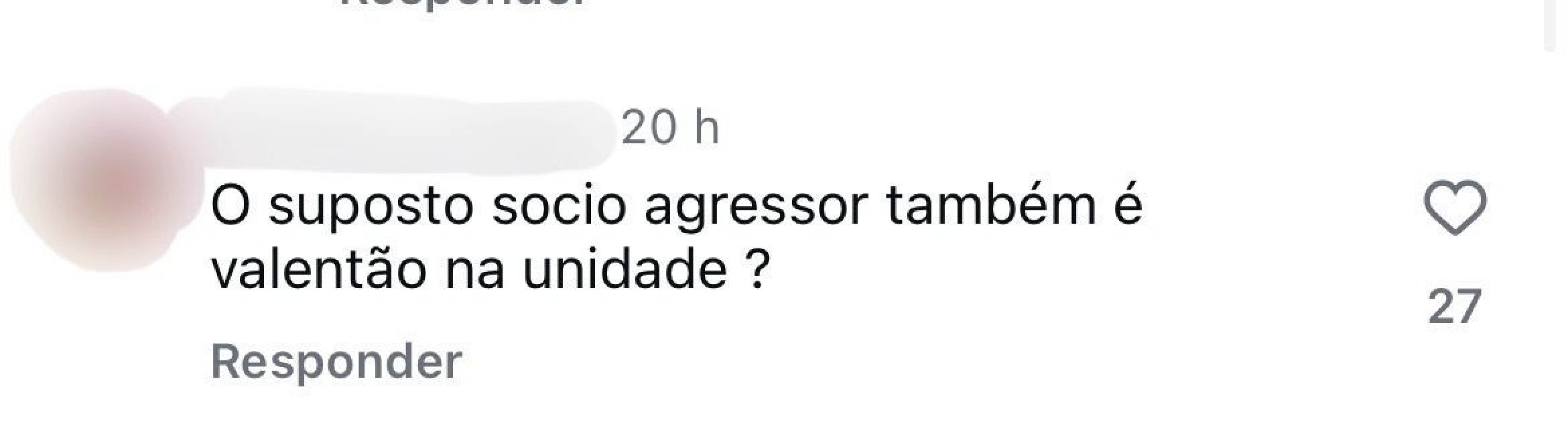 Coment&aacute;rio de internauta nas redes sociais de academia em que Pedro Turra &eacute; s&oacute;cio.