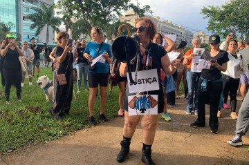 Manifestantes de diferentes estados brasileiros foram &agrave;s ruas na tarde deste s&aacute;bado (31) para cobrar justi&ccedil;a pela morte do c&atilde;o Orelha, em Florian&oacute;polis (SC)