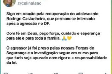 Vice-governadora do DF expressa votos de melhoras para adolescente em coma - (crédito: Reprodução Redes Sociais) Vice-governadora do DF expressa votos de melhoras para adolescente em coma - (crédito: Reprodução Redes Sociais)