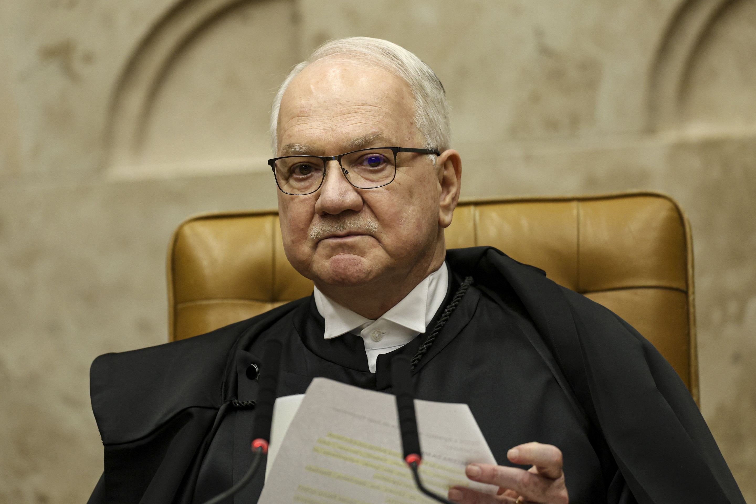  Bras..lia (DF), 02/02/2026 - O presidente do STF, Edson Fachin, durante a abertura do Ano Judici..rio de 2026 do Supremo Tribunal Federal (STF). Foto: Marcelo Camargo/Ag..ncia Brasil
     -  (crédito:  Marcelo Camargo/Agência Brasil)