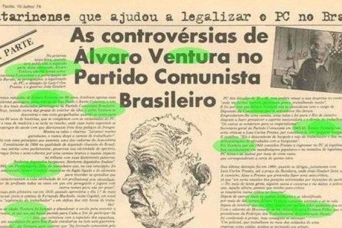Apesar de professar a maior parte do credo oficial do PCB, Ventura criticava publicamente a direção partidária - (crédito: Reprodução) Apesar de professar a maior parte do credo oficial do PCB, Ventura criticava publicamente a direção partidária - (crédito: Reprodução)