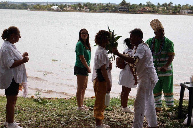 Festa das águas na Praça dos Orixás. - (crédito: Bruna Gaston/CB/D.A Press) Festa das águas na Praça dos Orixás. - (crédito: Bruna Gaston/CB/D.A Press)