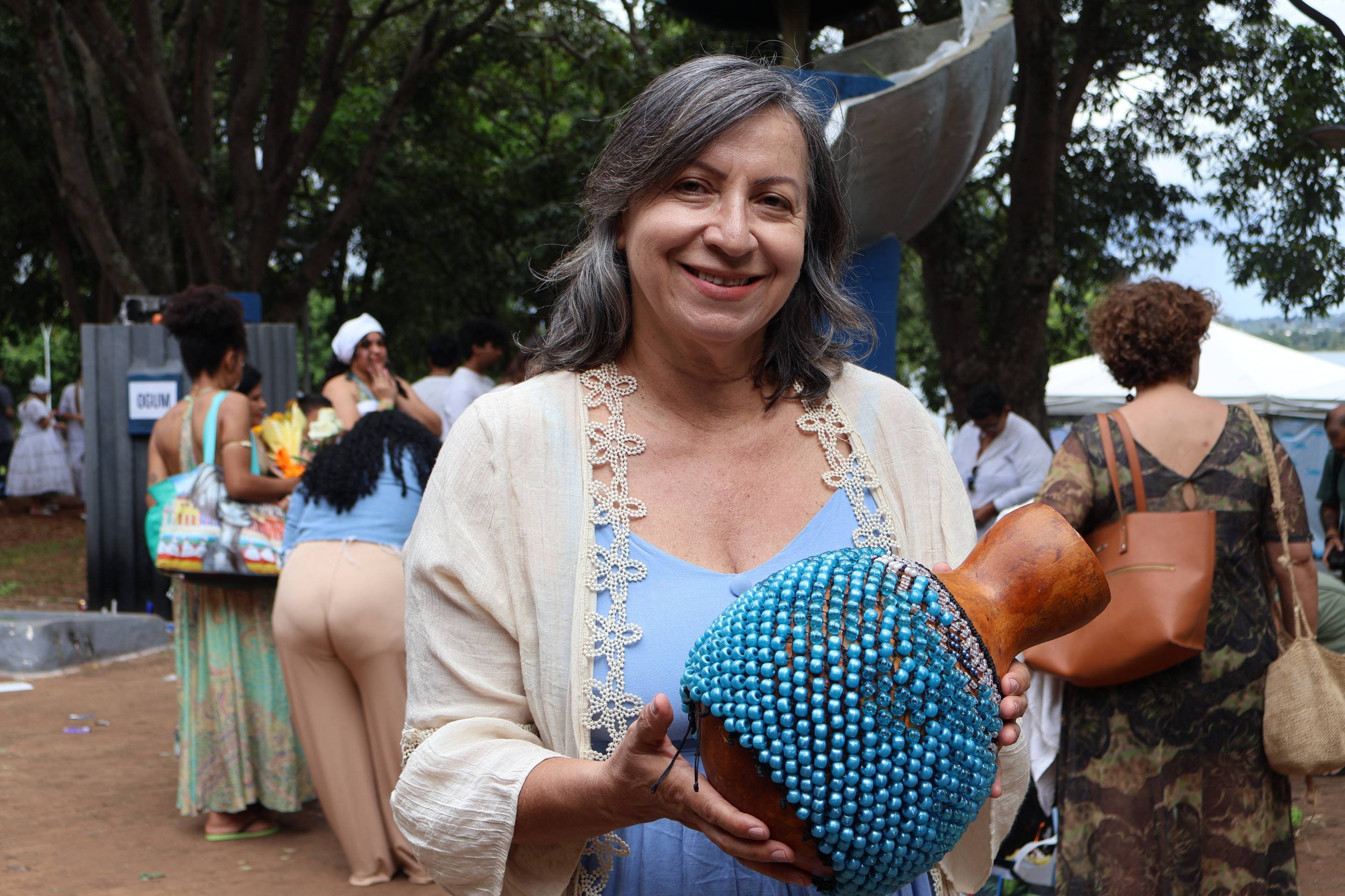  Festa das &aacute;guas na Pra&ccedil;a dos Orix&aacute;s. Na Foto Ver&ocirc;nica Gurgel Bezerra, aposentada e pesquisadora fotogr&aacute;fica de religi&otilde;es de matriz africana