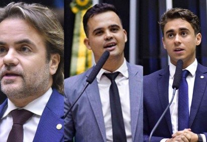 Eros Biondini (PL), Junio Amaral (PL) e Nikolas Ferreira (PL) votaram contra a medida -  (crédito: Zeca Ribeiro/Câmara dos Deputados)