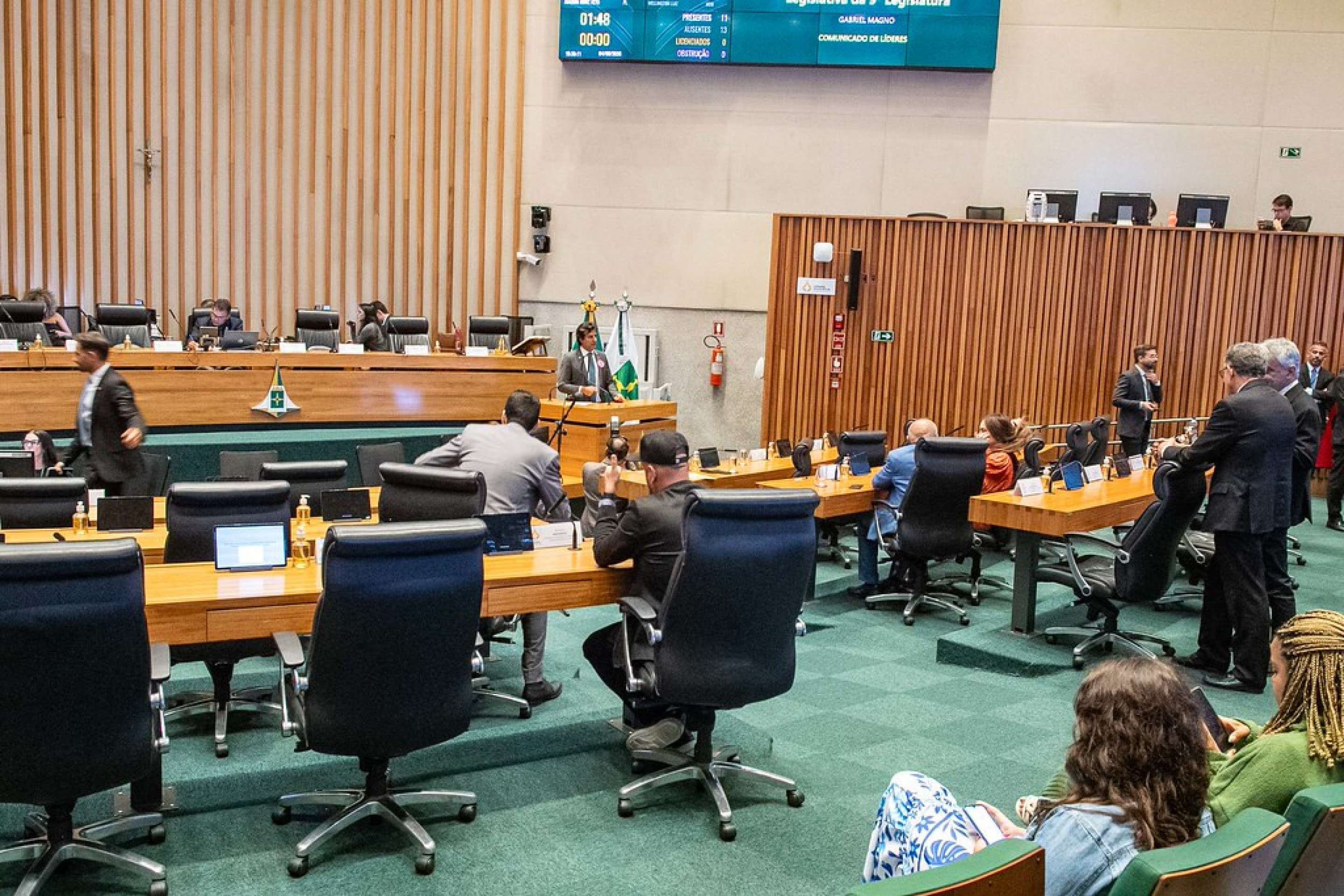 Plen&aacute;rio da C&acirc;mara Legislativa do DF durante sess&atilde;o ordin&aacute;ria. Debates pol&iacute;ticos sobre o Distrito Federal.