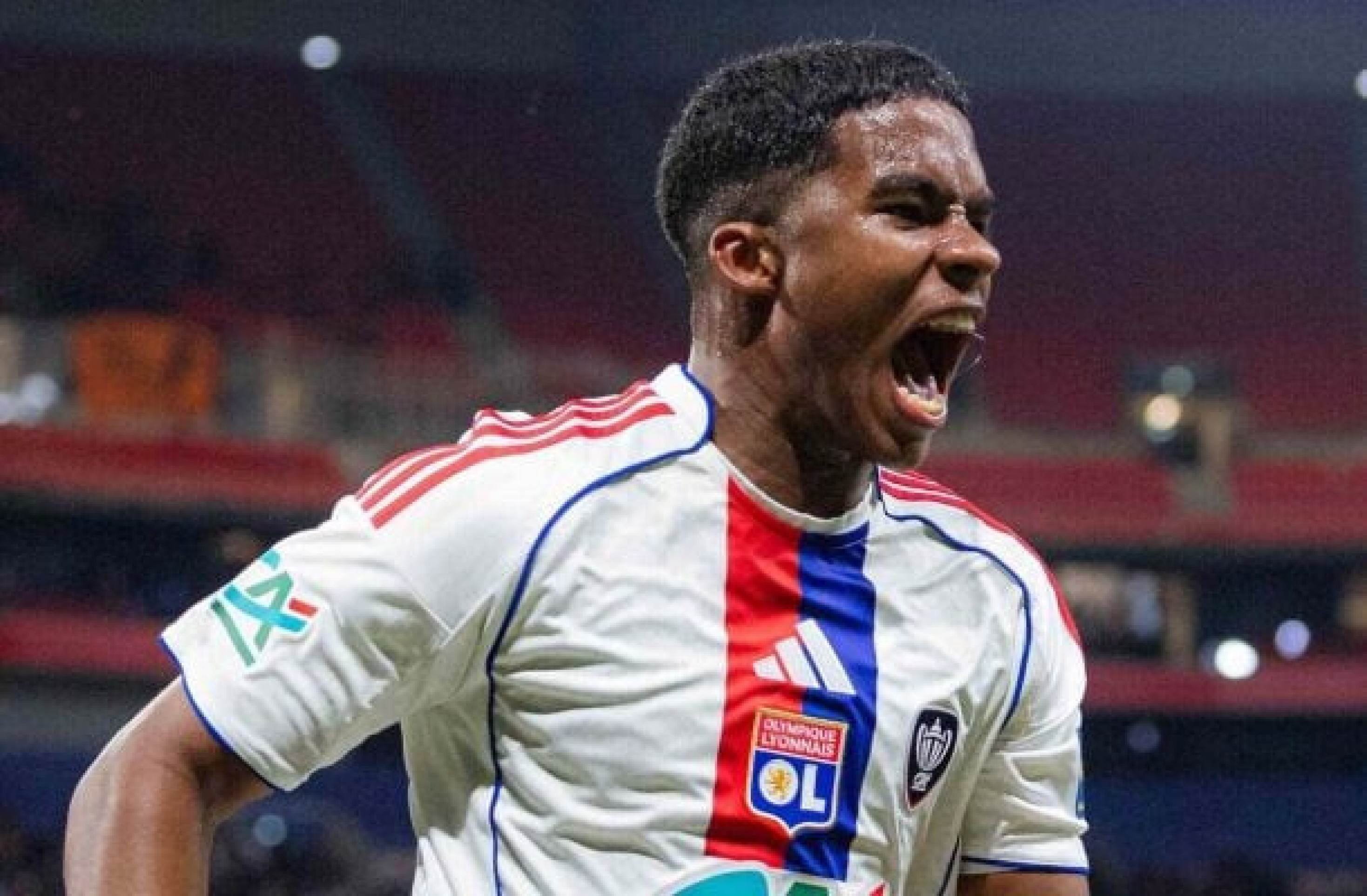 Endrick marca golaço para classificar Lyon às quartas da Copa da França -  (crédito: Foto: Lubo Domo / OL)