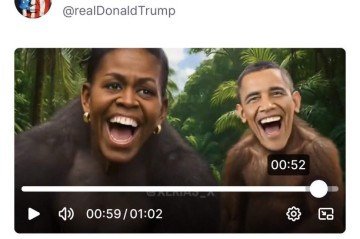 Trump publica vídeo que retrata casal Obama como macacos -  (crédito: Reprodução)