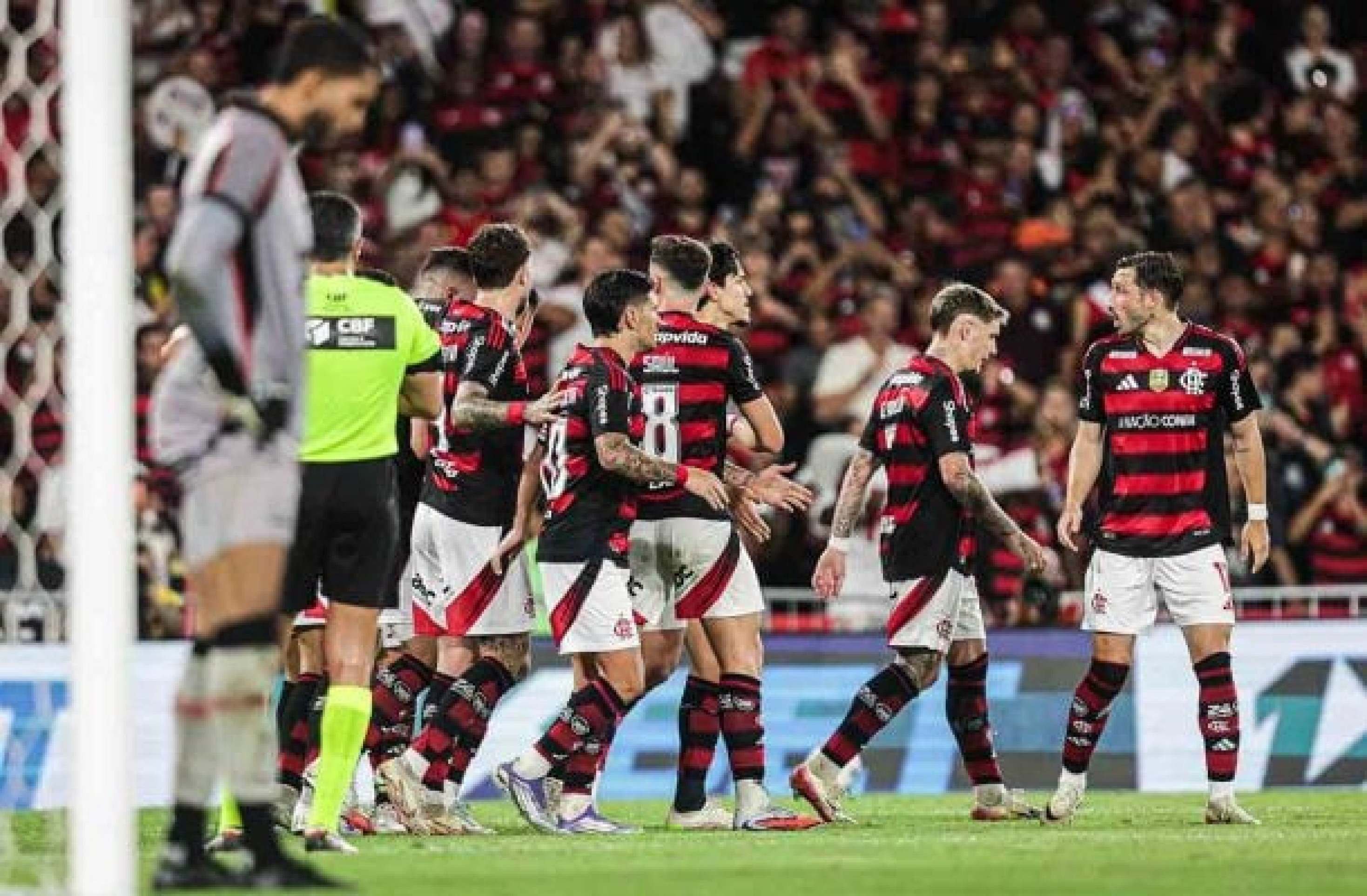 Flamengo deu show contra o Vitória e aplicou maior goleada dos pontos corridos -  (crédito: Foto: Gilvan de Souza/Flamengo)
