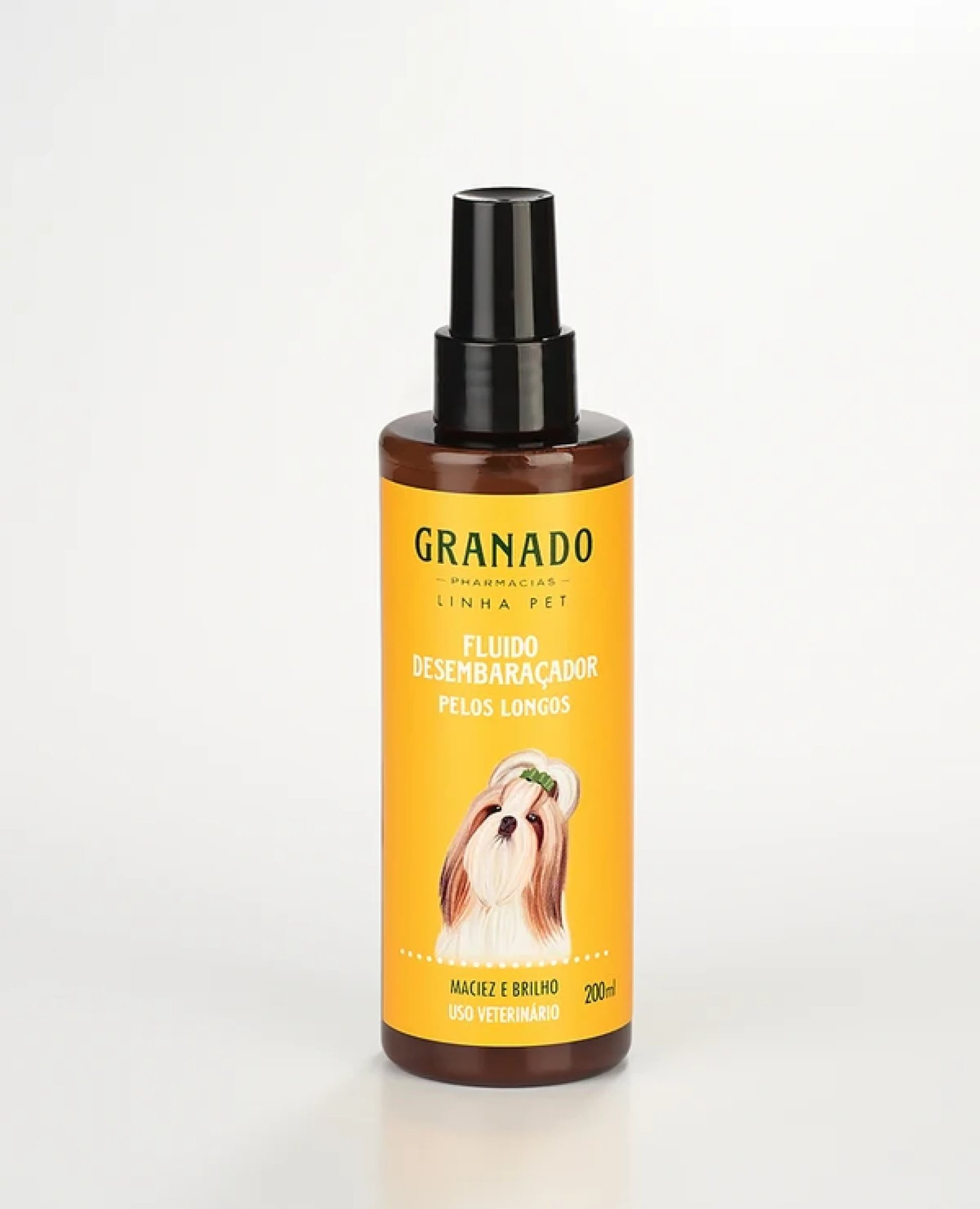 Fluido desembara&ccedil;ante pet pelos longos Granado 200ml (R$ 49,00)