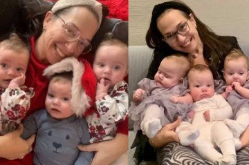 Em maio do ano passado, nasceram Charlie, Lorinne e Lara, mudando completamente a dinâmica da família -  (crédito: Reprodução/Redes sociais)