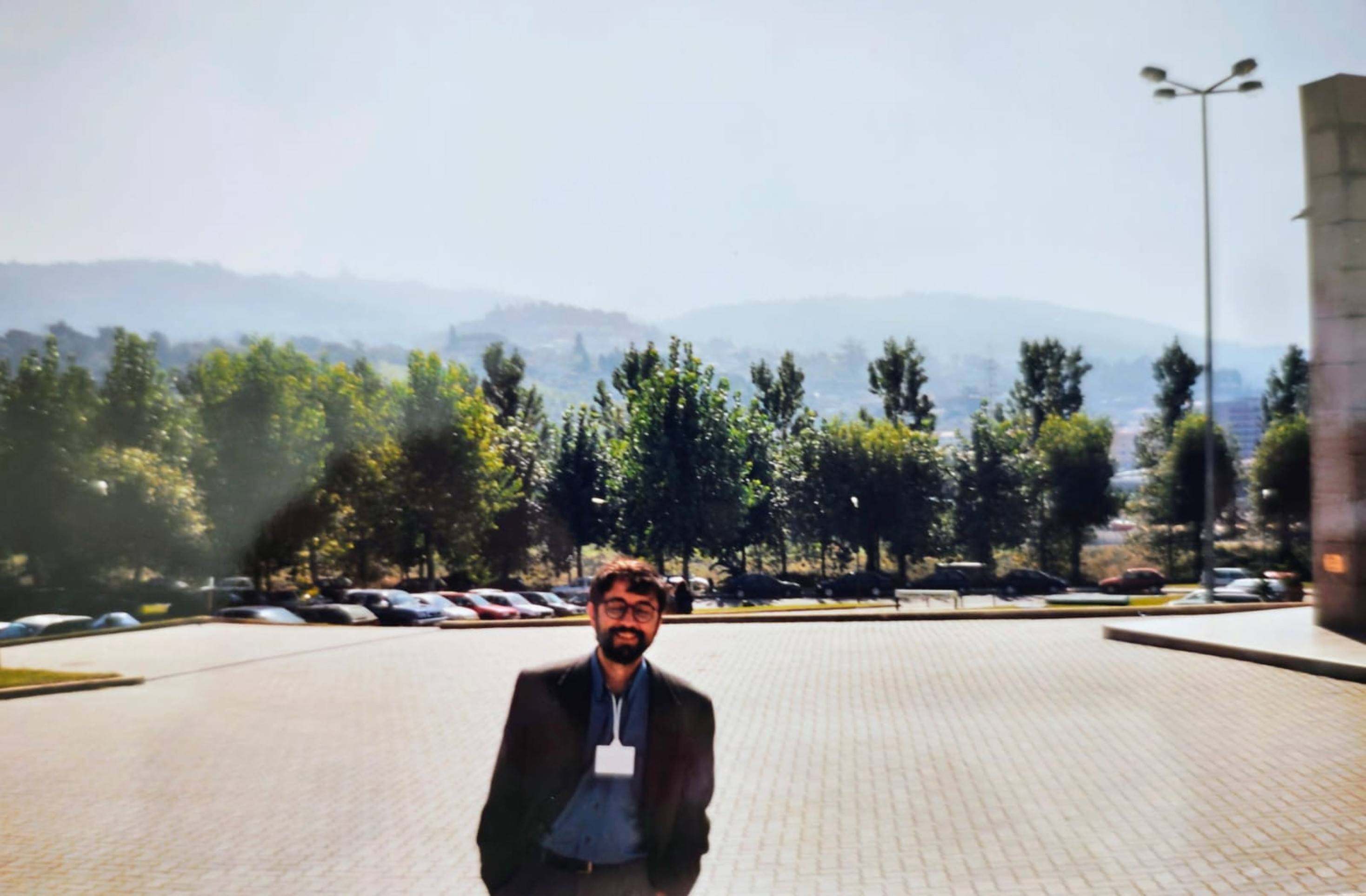 O professor durante congresso em Portugal